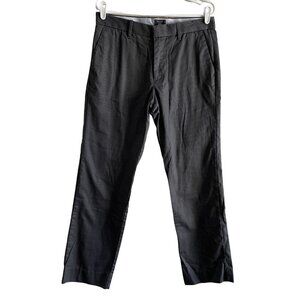 Gap Khakis Men SZ 32 x 30 Gray/Black Pinstripe Tailored Straight Fit Dress Pants